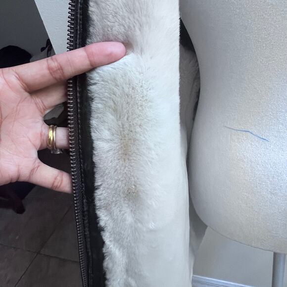 WILSON Leather Faux Lined Hooded Jacket Women's L Winter Coat Full Zip Outdoors - Picture 6 of 9